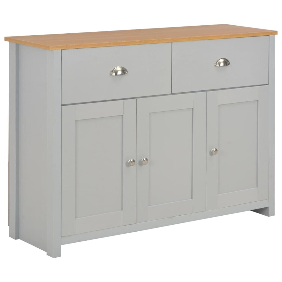 vidaXL Sideboard Grey Cabinet Organiser Storage Buffet Display Console Table