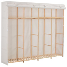 vidaXL Wardrobe White 200cm Fabric Clothes Storage Cupboard Cabinet Organiser