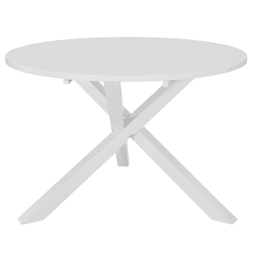 vidaXL Dining Table White 120cm MDF Round Home Kitchen Dinner Stand Furniture