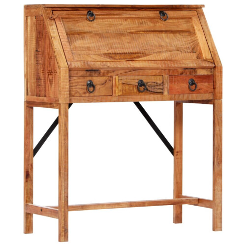 VidaXL vidaXL Solid Acacia Wood Writing Desk 90cm Computer Writing Desk Workstation 2
