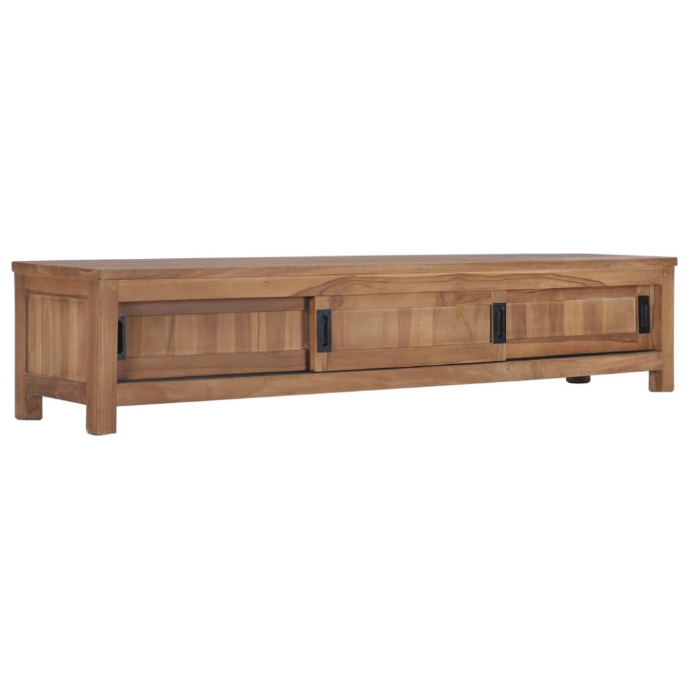 vidaXL Solid Teak Wood TV Cabinet 150x30x30cm TV Stand Sideboard Hifi Unit