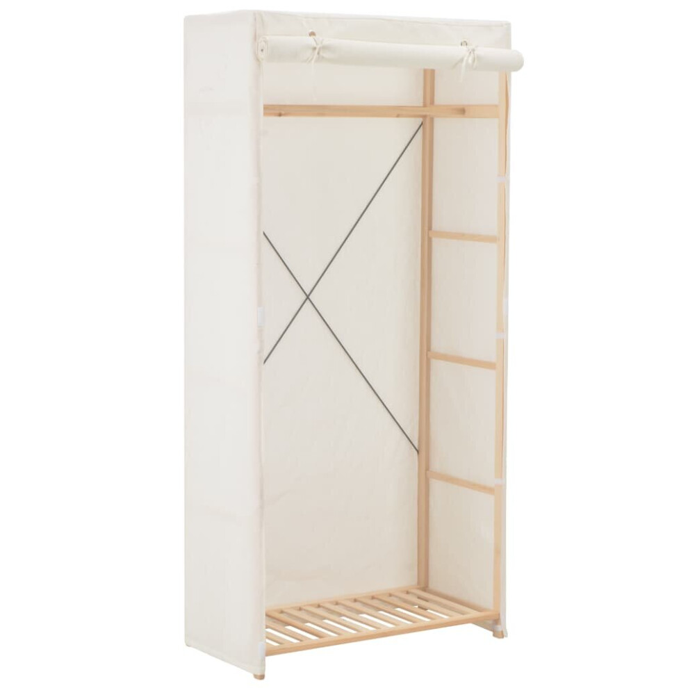 vidaXL Wardrobe White Fabric Clothes Storage Cabinet Organiser Shelves Rack