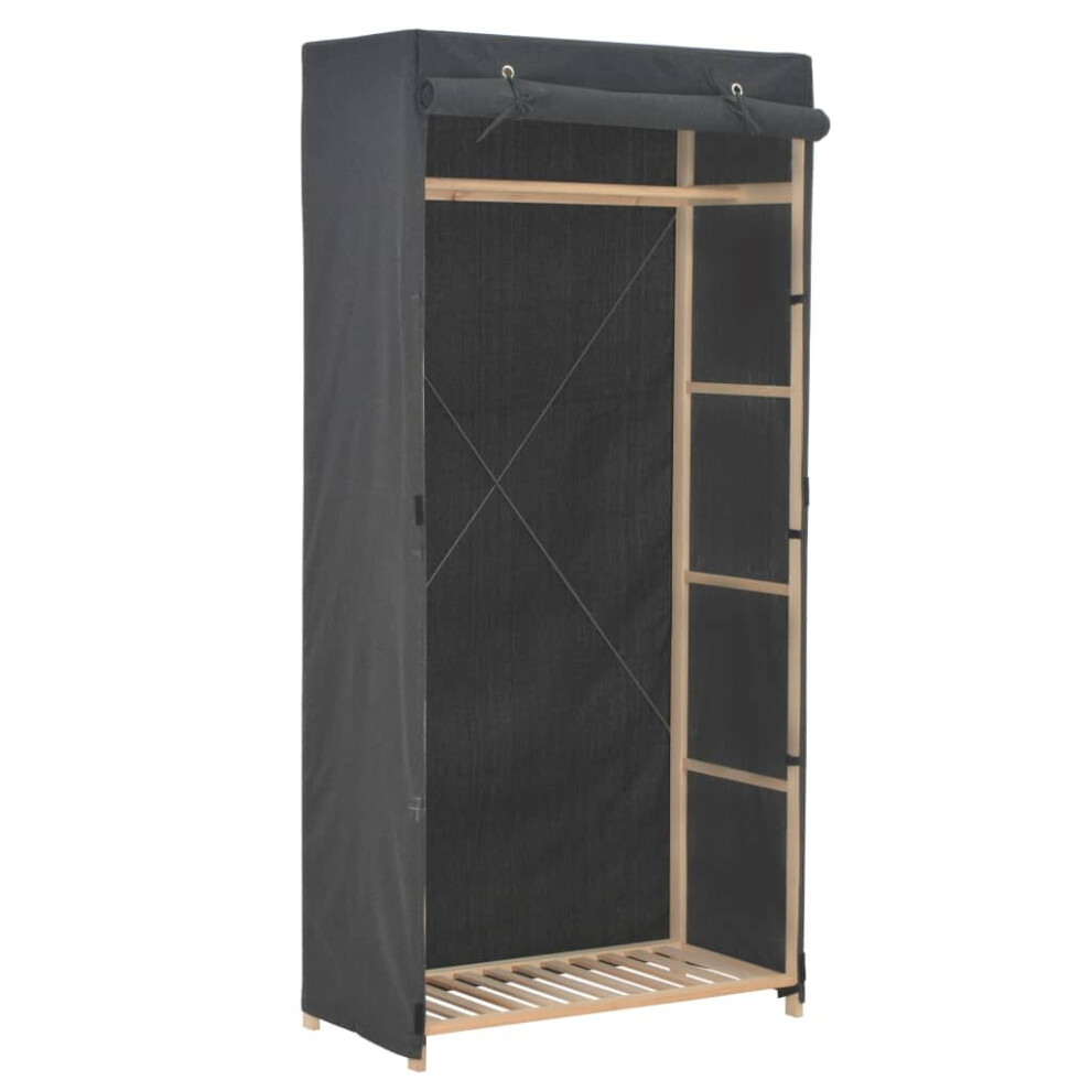Vidaxl Wardrobe Fabric Clothes Storage Cabinet Organiser Shelves Rack Grey