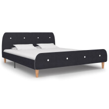vidaXL Bed Frame without Mattress Bed Dark Grey Fabric 150x200 cm King Size