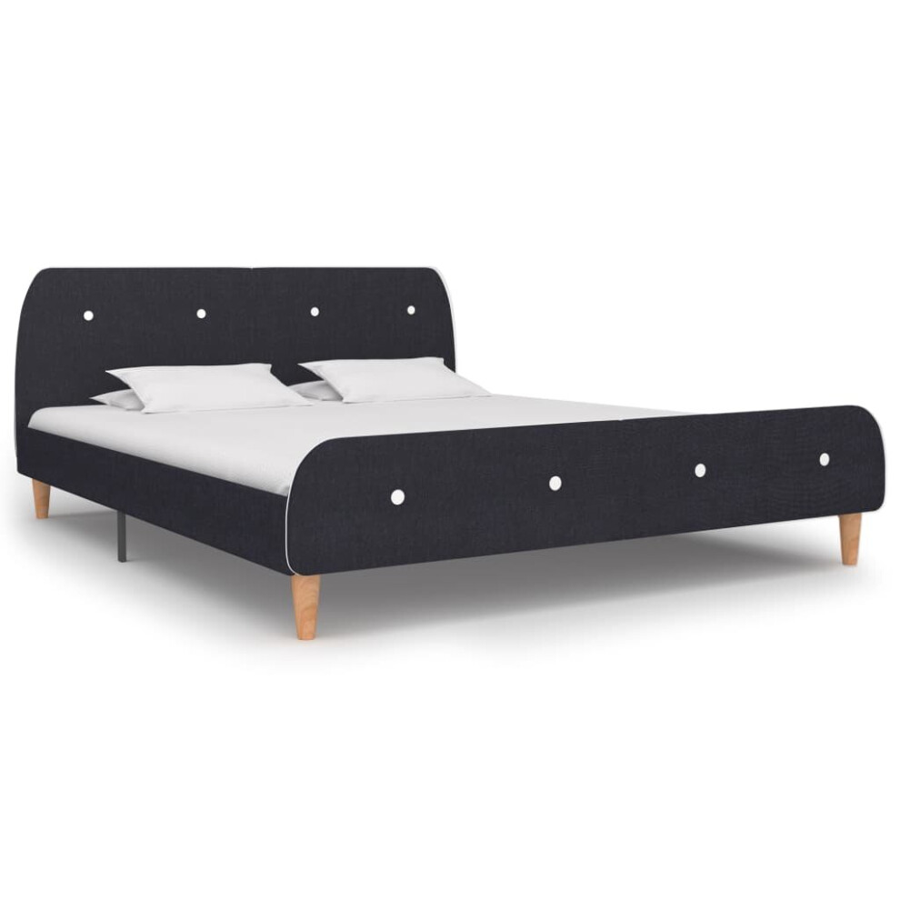 Vidaxl Bed Frame Without Mattress Bed Dark Grey Fabric 150X200 Cm King Size