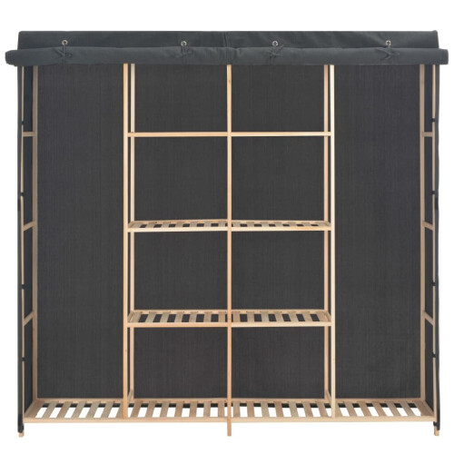 VidaXL vidaXL Wardrobe Grey 173cm Fabric Clothes Storage Cupboard Cabinet Organiser 2