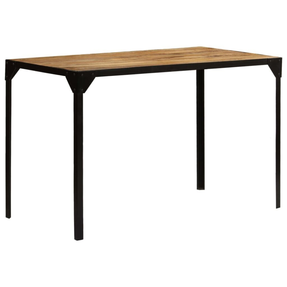 vidaXL Solid Rough Mange Wood And Steel Dining Table 120cm Home Writing Desk