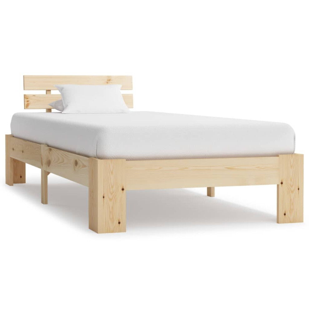 Vidaxl Solid Pine Wood Bed Frame 100X200cm Modern Single Bed Bedroom Furniture