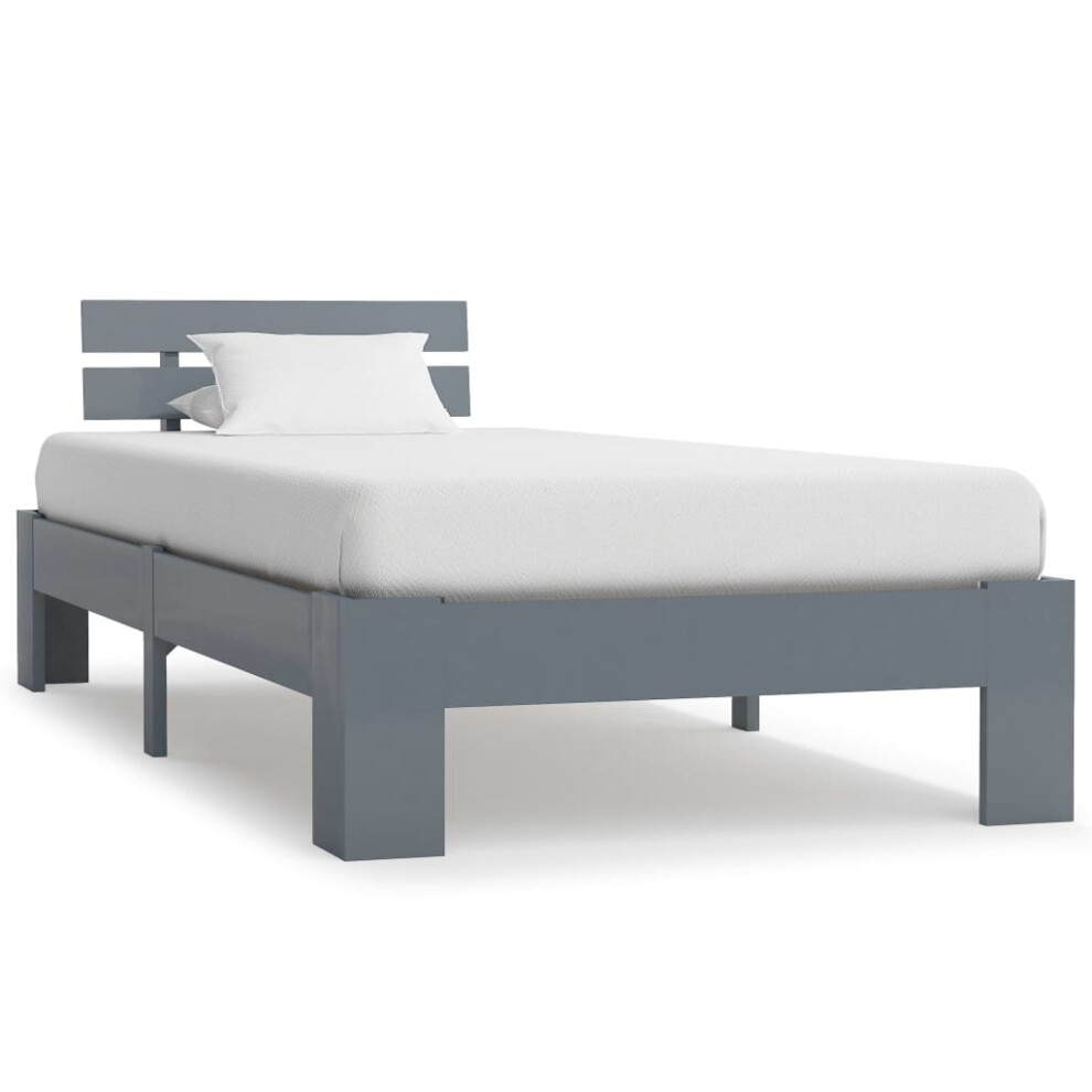 Vidaxl Solid Pine Wood Bed Frame Grey 100X200cm Single Bed Bedroom Furniture