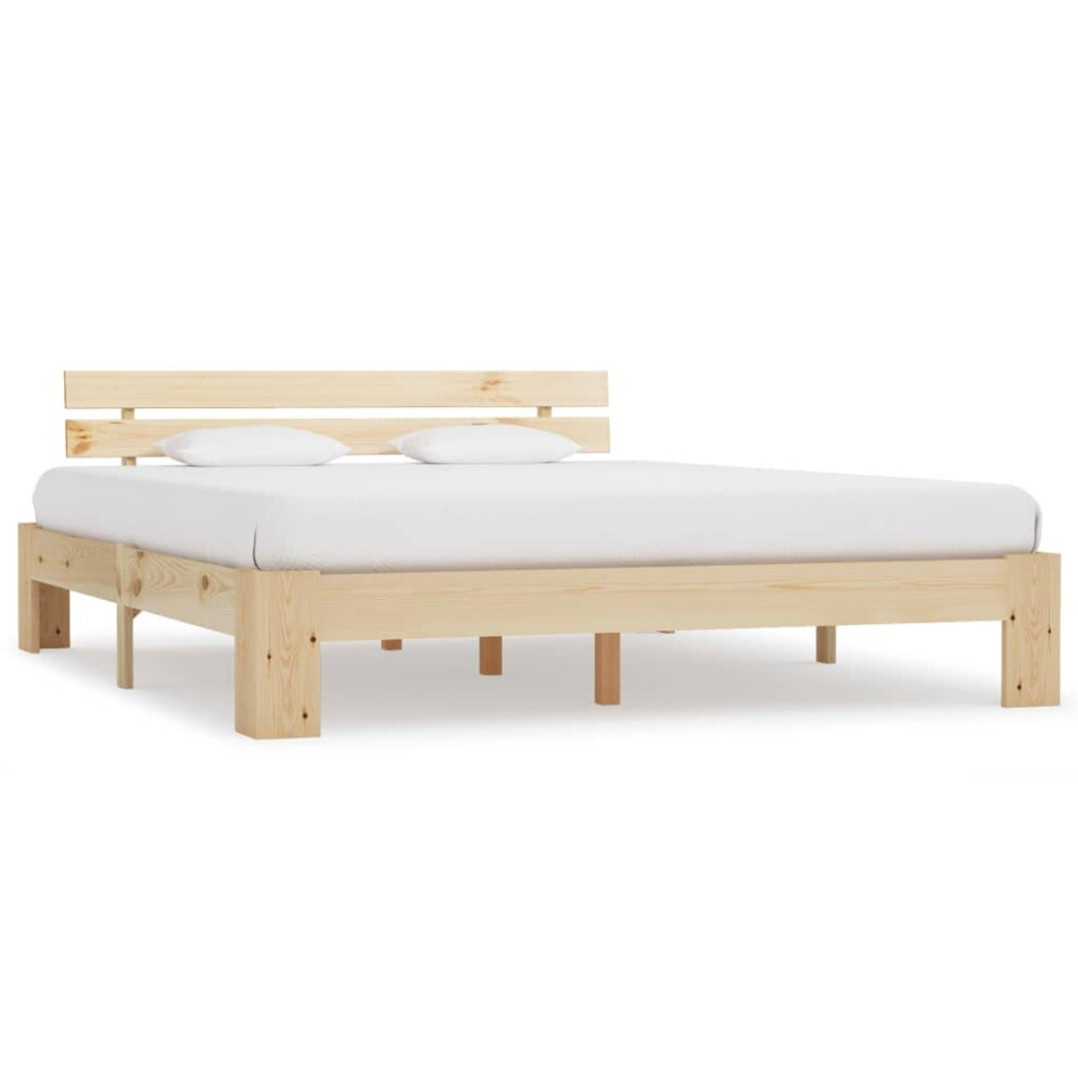 Vidaxl Bed Frame Home Bed Base Bedstead Solid Pine Wood 180X200 Cm Super King