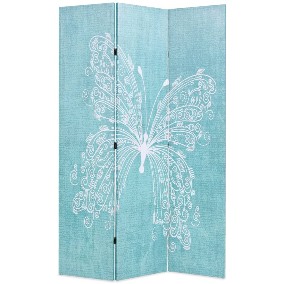 vidaXL Folding Room Divider 120x170cm Butterfly Blue Paravent Privacy Screen-image-OPC-P5TRWBZ-NEW