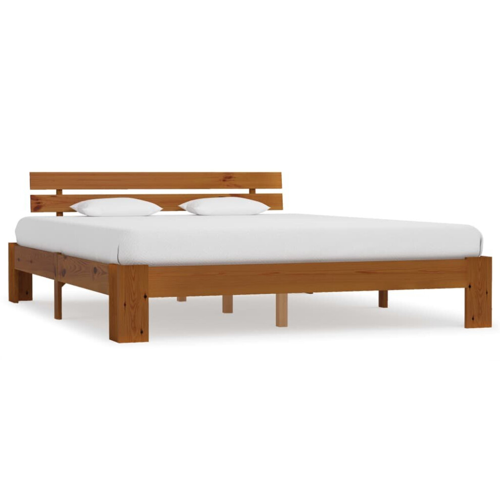 vidaXL Solid Pine Wood Bed Frame Honey Brown 180x200cm 6FT Super King Bedroom