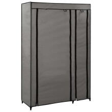 vidaXL Folding Wardrobe Grey Fabric Clothes Storage Cabinet Organiser Shelves
