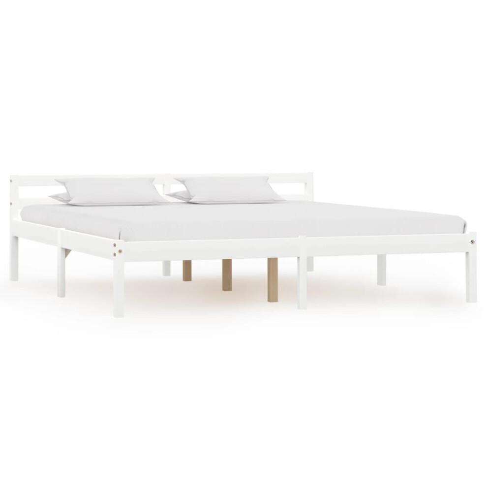 Vidaxl Solid Pine Wood Bed Frame White 160X200cm Single Bed Bedroom Furniture
