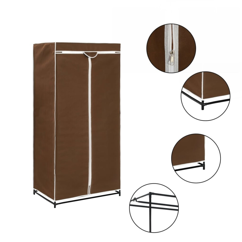 Vidaxl Wardrobe Brown Closet Clothes Storage Organiser Cabinet Rack Shelves