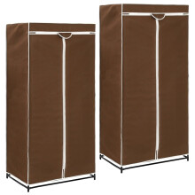 vidaXL 2x Wardrobes Brown Closet Clothes Storage Organiser Cabinet Shelves