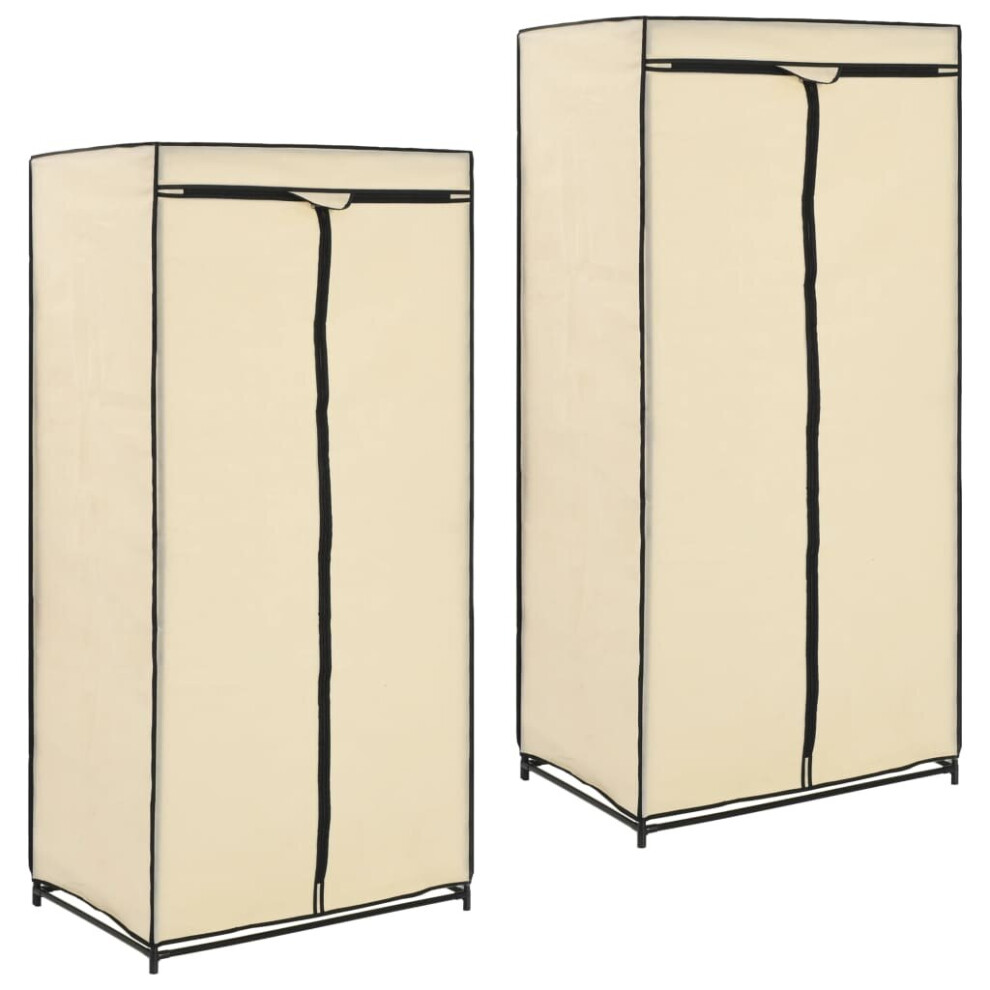 Vidaxl 2X Wardrobes Closet Clothes Storage Organiser Cabinet Shelves Cream