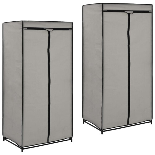 VidaXL vidaXL Kleiderschränke 2 Stk. Grau 7550160 cm