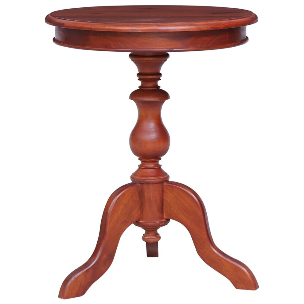 vidaXL Solid Mahogany Wood Side Table Brown Round Table Side Hall Corner Table