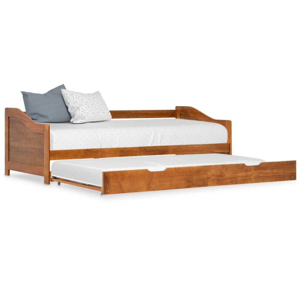 Vidaxl Pull-Out Sofa Bed Frame Honey Brown Pinewood 90X200cm Sleepover Beds