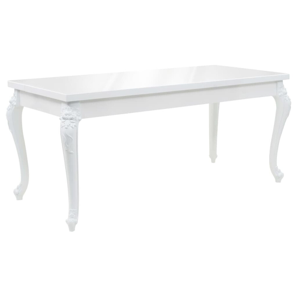 vidaXL Dining Table 179x89x81cm High Gloss White Kitchen Dinner Furniture