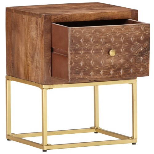 VidaXL vidaXL Solid Mango Wood Bedside Cabinet Bedroom Living Room Side Cabinets 2