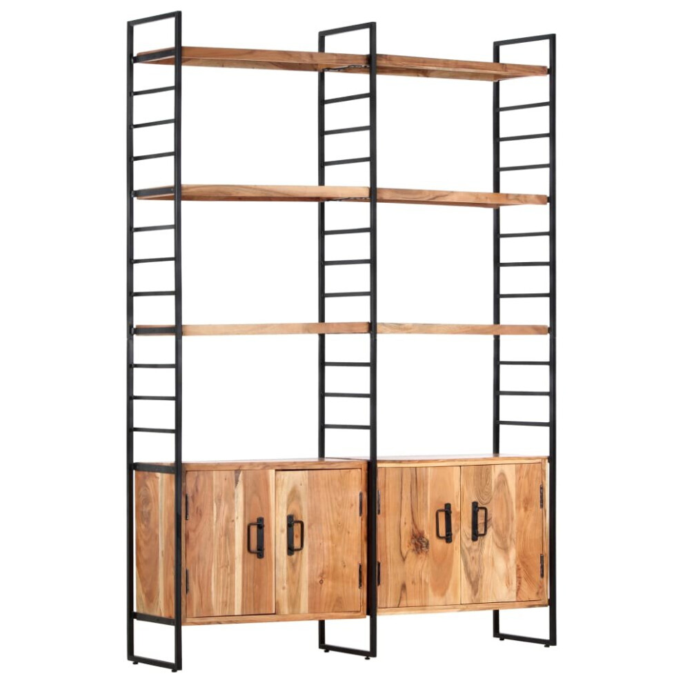 Vidaxl Solid Acacia Wood 4-Tier Bookcase 124Cm Book Racks Display Unit Cabinet