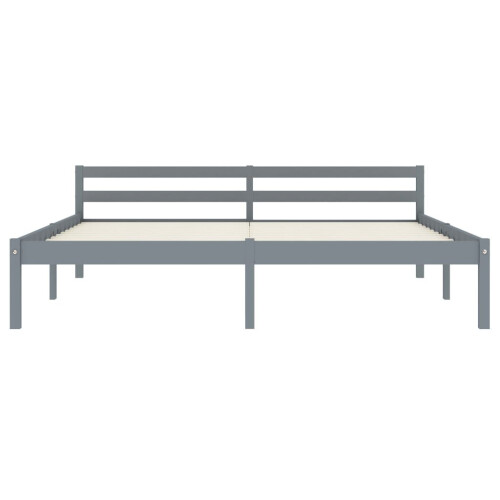 VidaXL vidaXL Bed Frame Bed Base Bedstead Grey Solid Pine Wood 180x200 cm Super King 2
