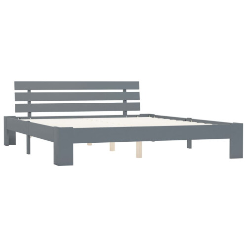 VidaXL vidaXL Bed Frame Bed Base Bedstead Grey Solid Pine Wood 180x200 cm Super King 1