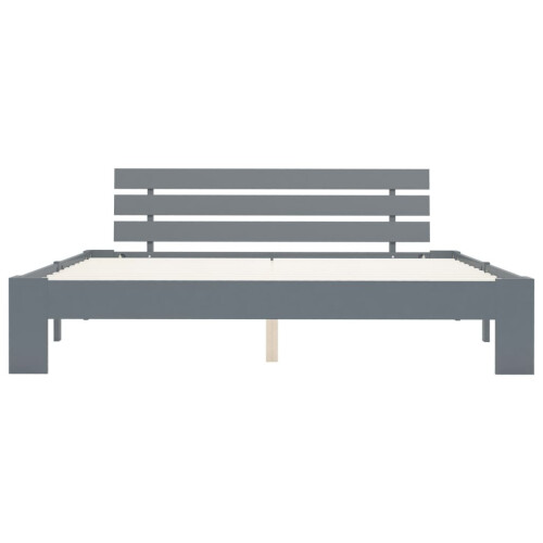 VidaXL vidaXL Bed Frame Bed Base Bedstead Grey Solid Pine Wood 180x200 cm Super King 2