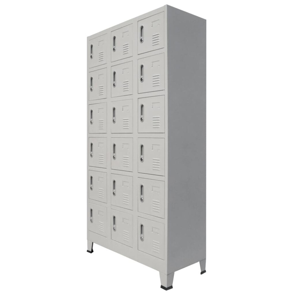 Vidaxl Locker Cabinet With 18 Compartments Metal Home Indoor Storage Organiser