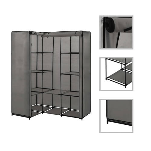 VidaXL vidaXL Eckkleiderschrank Grau 130 x 87 x 169 cm