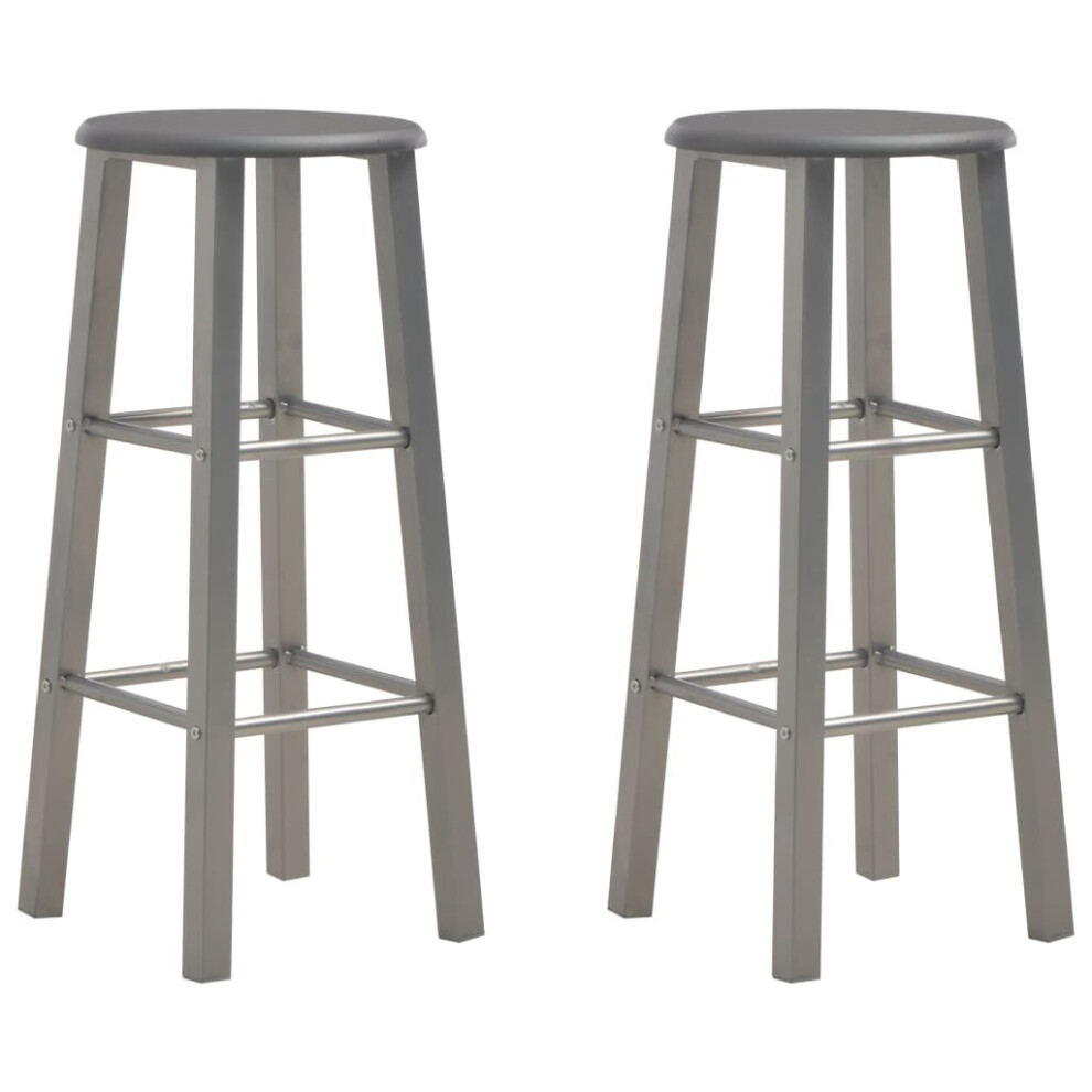 vidaXL 2x Bar Stools Anthracite MDF Bar Seats Stools Bar Chair Counter Stools