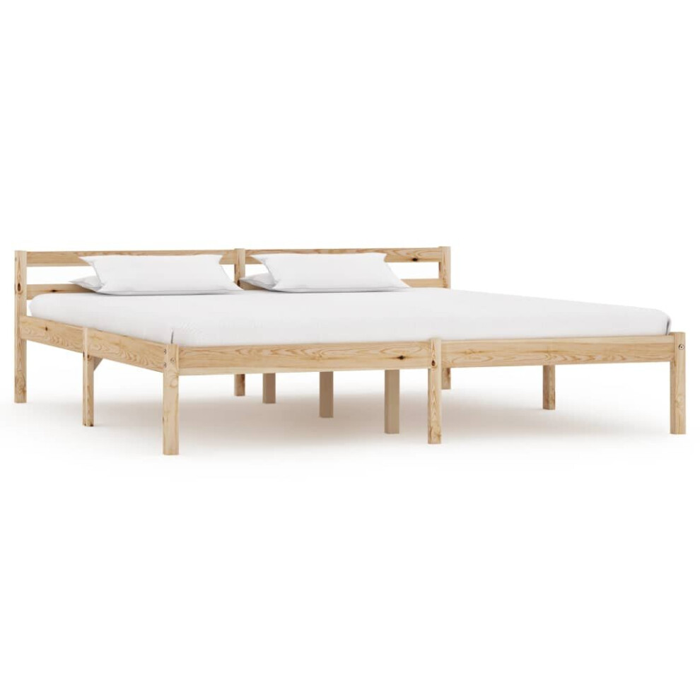 vidaXL Solid Pine Wood Bed Frame 160x200cm Modern Single Bed Bedroom Furniture