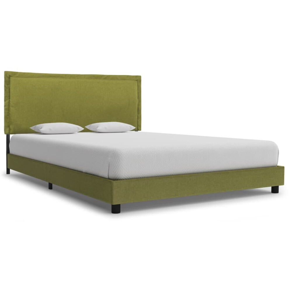 vidaXL Bed Frame Green Fabric 140x200cm Upholstered Double Bedroom Furniture