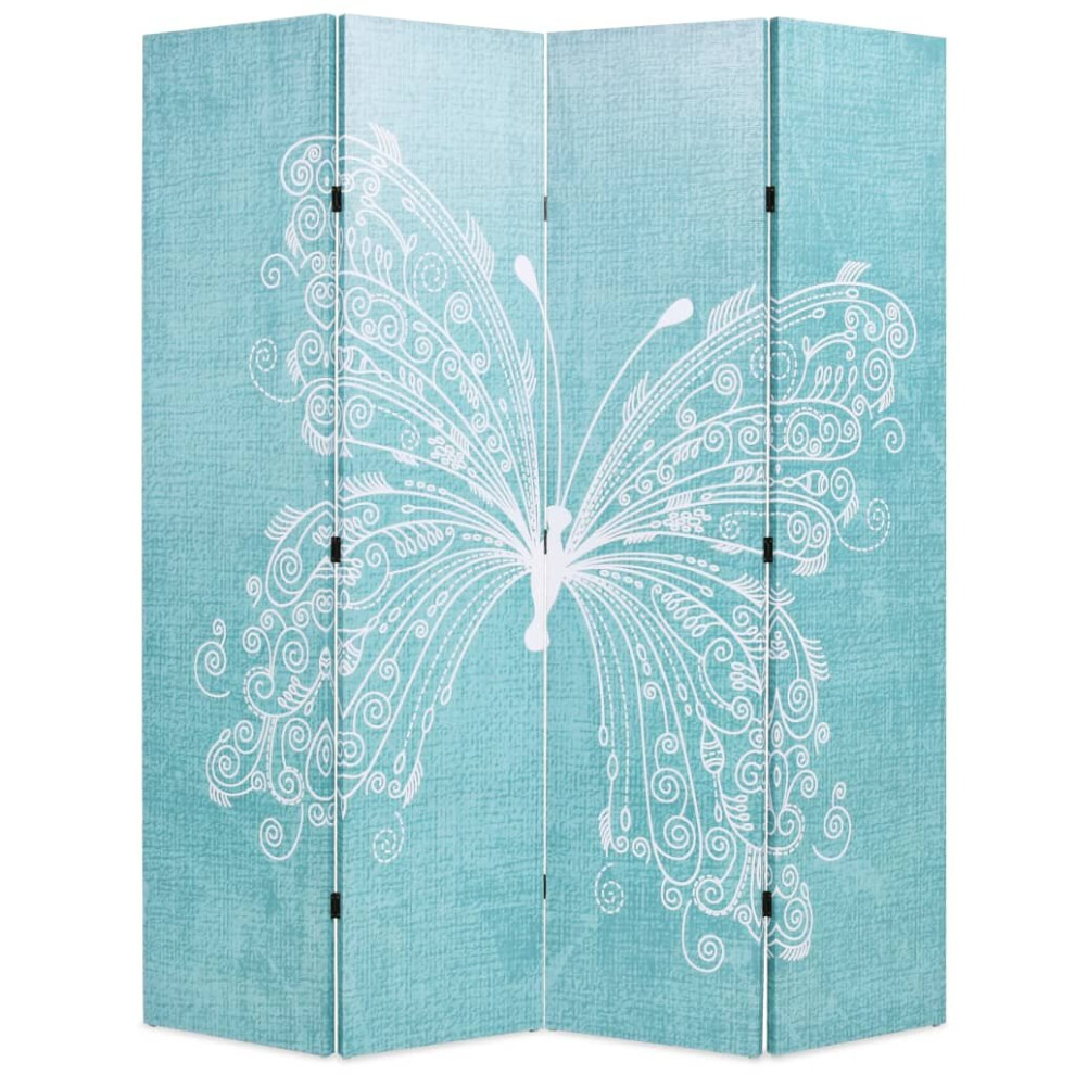 vidaXL Folding Room Divider 160x170cm Butterfly Blue Paravent Privacy Screen