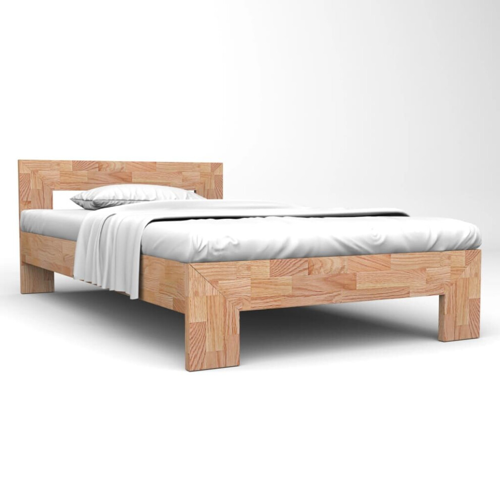 vidaXL Solid Oak Wood Bed Frame 160x200cm Classic Double Bedroom Furniture