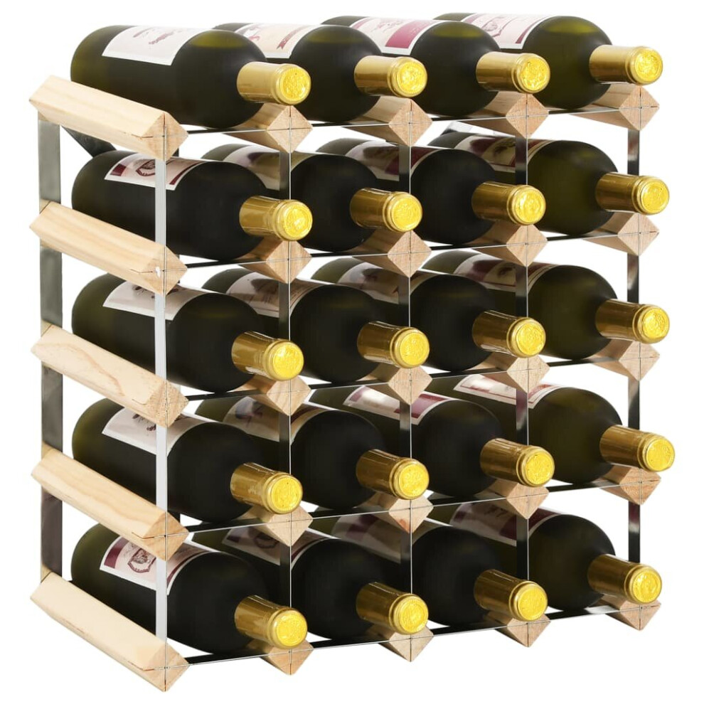 vidaXL Wine Rack 20 Bottle Solid Pinewood Display Holder Storage Cabinet Shelf