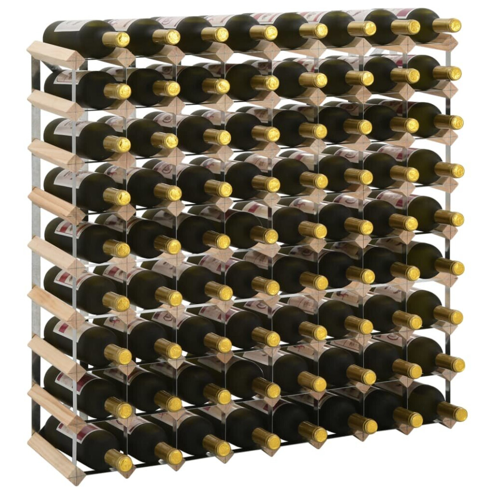 vidaXL Wine Rack 72 Bottle Solid Pinewood Display Holder Storage Cabinet Shelf