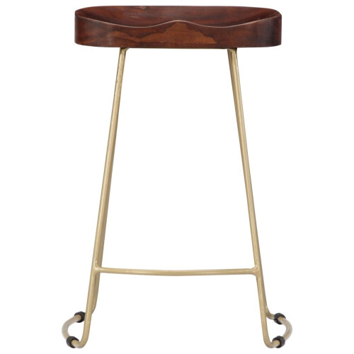 VidaXL vidaXL 2x Solid Mango Wood Gavin Bar Stools 45x40x62cm Kitchen Dining Seat 2