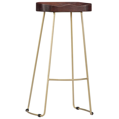 VidaXL vidaXL 2x Solid Mango Wood Gavin Bar Stools 45x40x78cm Kitchen Dining Seat 1