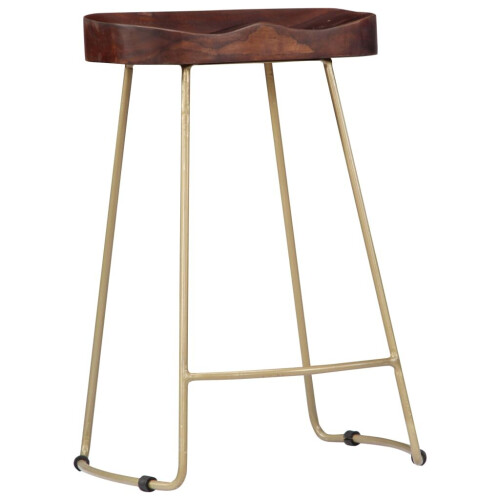 VidaXL vidaXL 2x Solid Mango Wood Gavin Bar Stools 45x40x62cm Kitchen Dining Seat 1