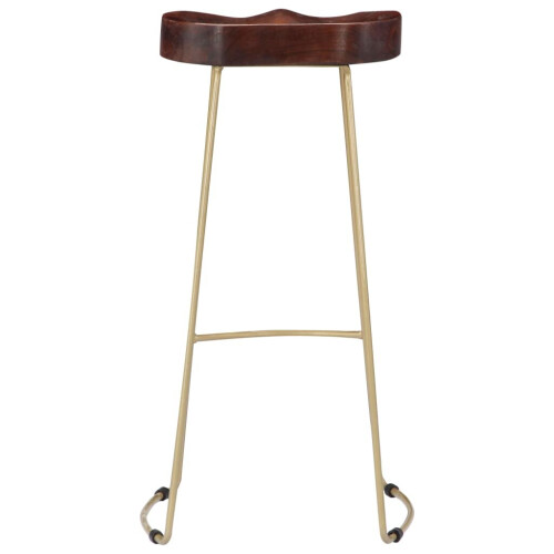 VidaXL vidaXL 2x Solid Mango Wood Gavin Bar Stools 45x40x78cm Kitchen Dining Seat 2