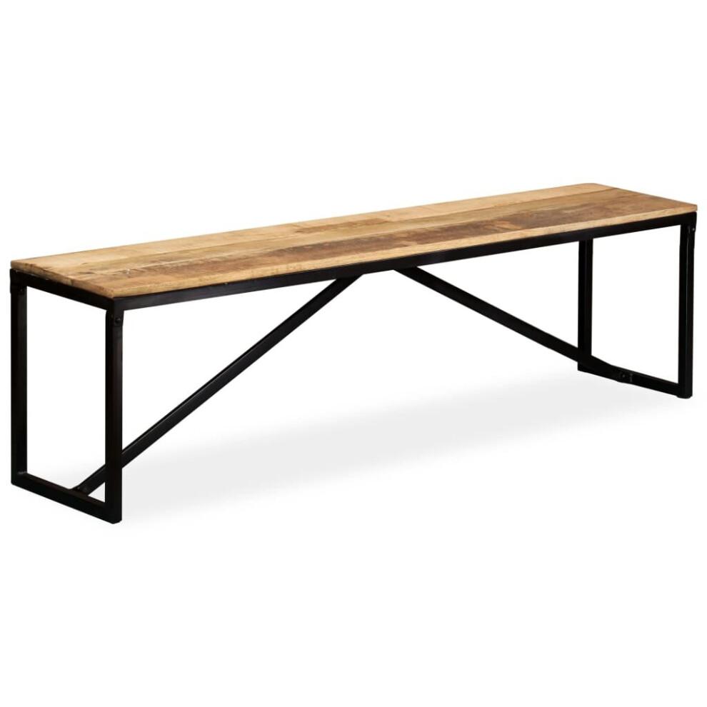 vidaXL Solid Mango Wood Bench 160cm Home Hallway Entryway Table Stand Seating