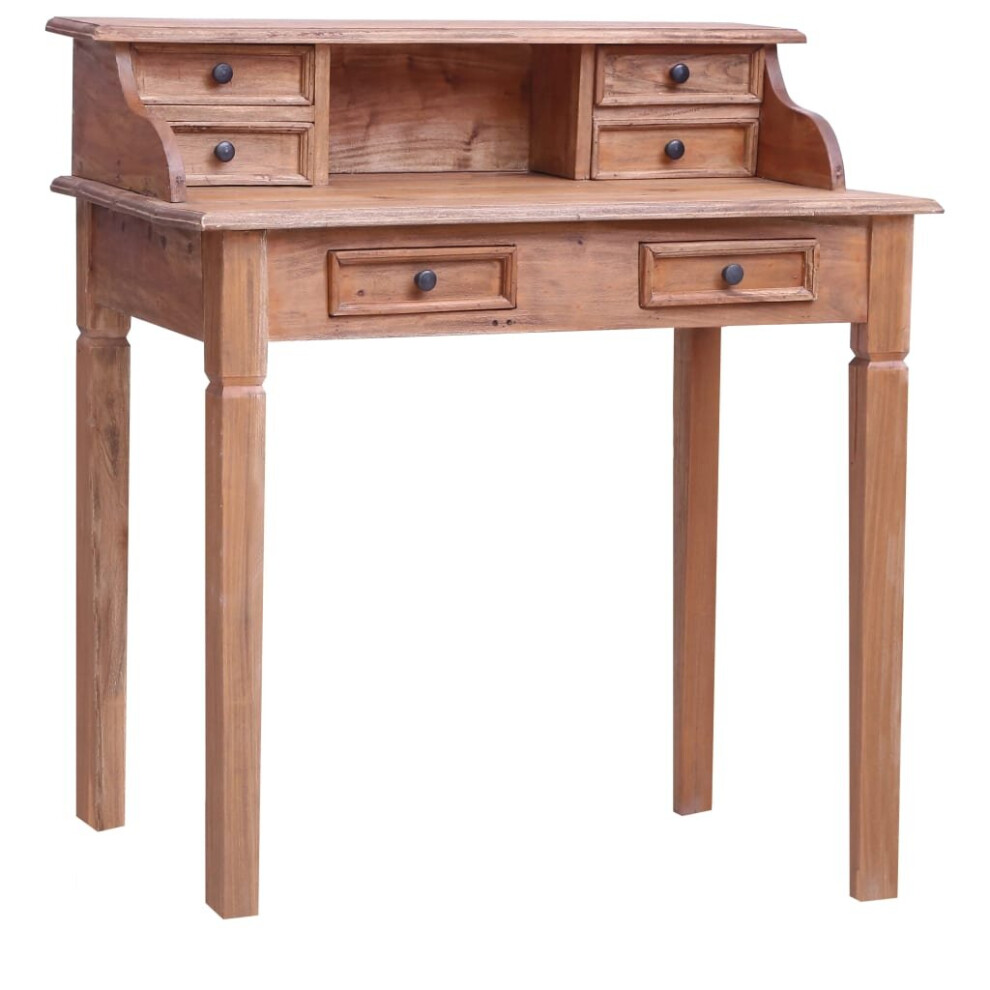 Vidaxl Writing Desk With Drawers Writing Table Study Desk Solid Mahogany Wood Brown