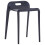VidaXL vidaXL 4x Stackable Stools Black Plastic Kitchen Dining Room Counter Seat 4