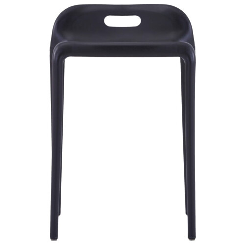 VidaXL vidaXL 4x Stackable Stools Black Plastic Kitchen Dining Room Counter Seat 2