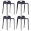 VidaXL vidaXL 4x Stackable Stools Black Plastic Kitchen Dining Room Counter Seat 1