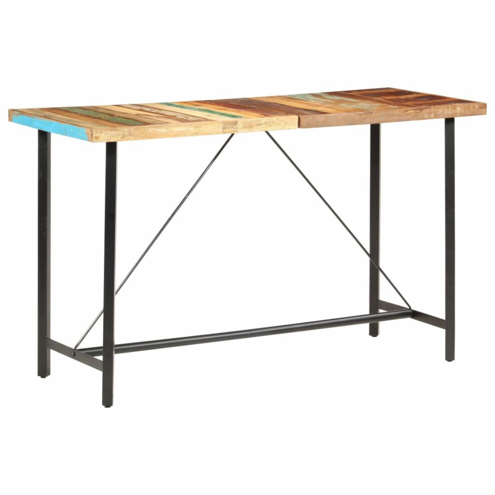 Vidaxl Bar Table 180Cm Solid Reclaimed Wood Breakfast Dining Desks Stands