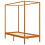 VidaXL vidaXL Solid Pine Wood Canopy Bed Frame Honey Brown 100x200cm Single Beds 2